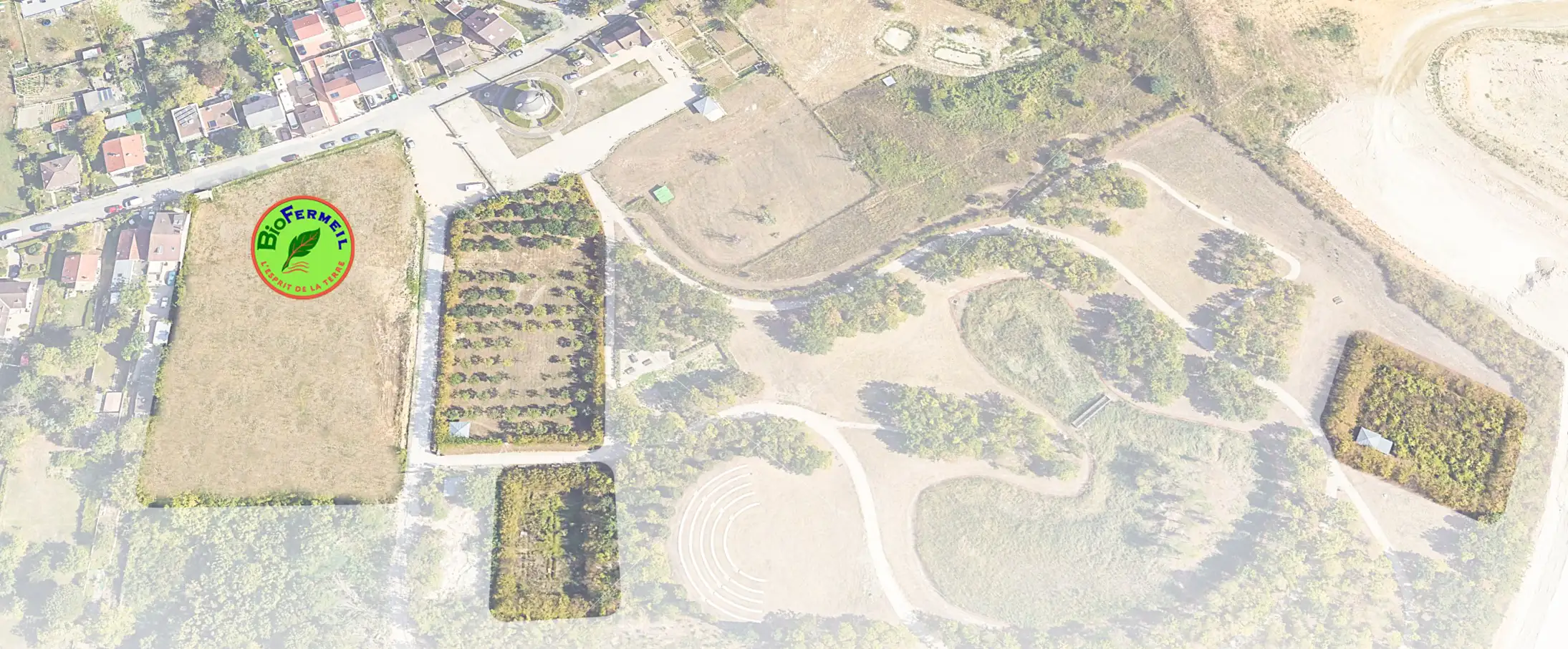 Vue aérienne du site de la ferme